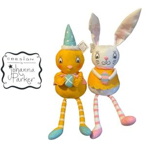 JOHANNA PARKER➕Dotties Collection Chick & Bunny 26” Shelf Sitters NWT